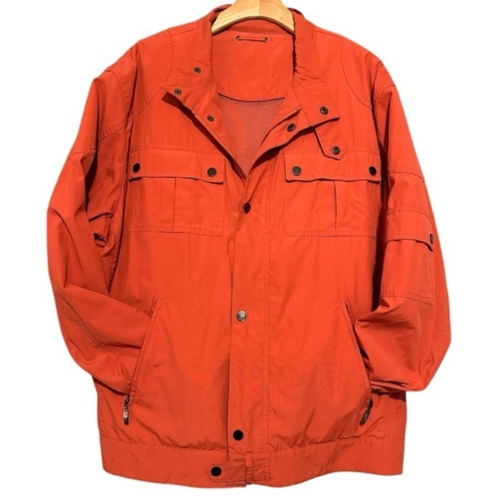 Luciano Moresco Men's Size 58 3XL Orange Lightweight Zip Snap Up Jacket